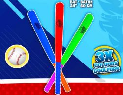BÂTON DE BASEBALL ET BALLE EN MOUSSE ASST